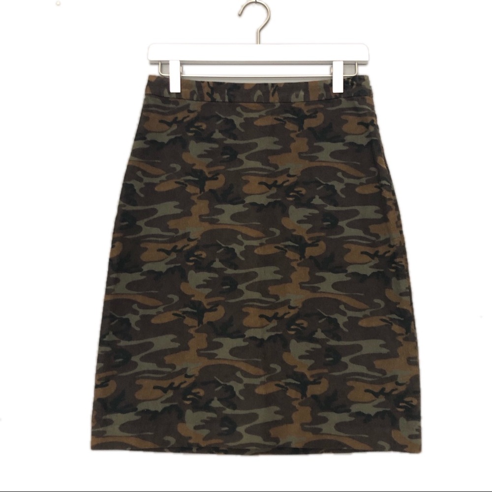Club Monaco Corduroy Camo Skirt